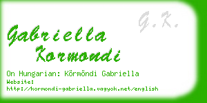 gabriella kormondi business card